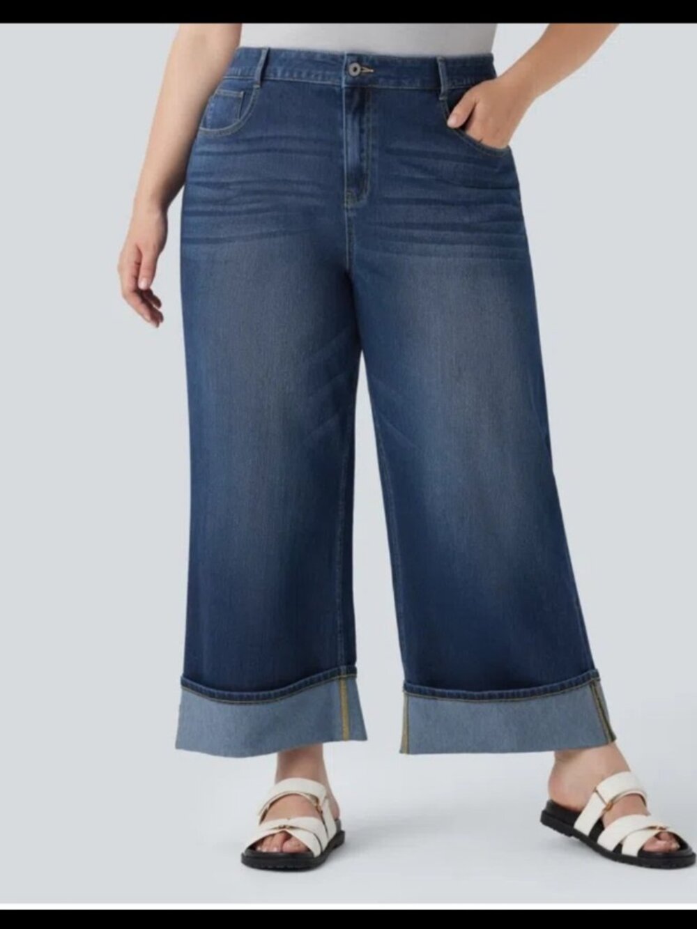 Halara NEW Wideleg Plus Size Denim Jeans $70!!! NWT